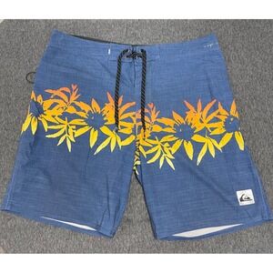 Quiksilver Floral Board Shorts Swim Trunks Beach Surf 50th Anniversary‎ 34
